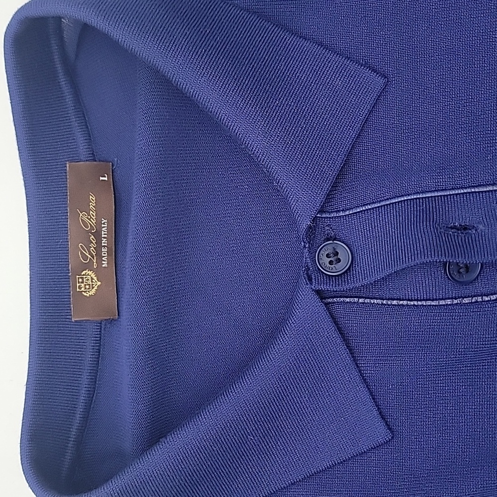 Men's Loro Piana Three-Button Long-Sleeve Polo Shirt Sweater 85% Cotton $700+!